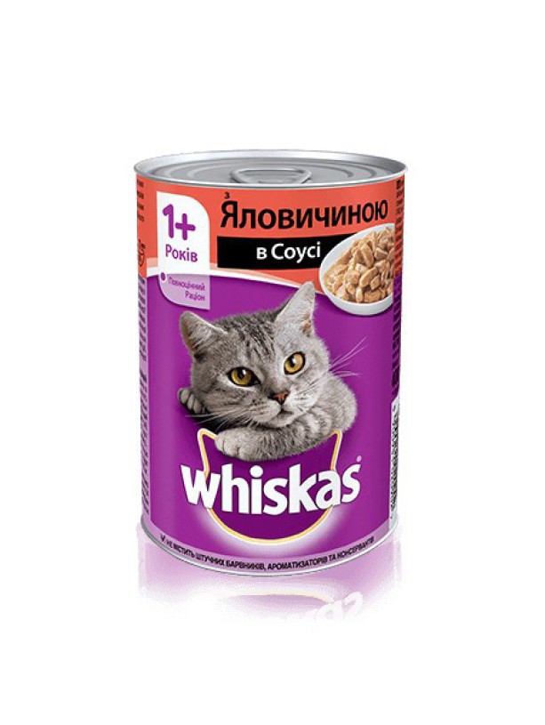 Whiskas шматочки яловичини у соусі 400 г