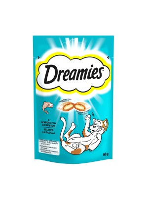 Лакомство Dreamies подушечки с лососем для кошек 60 г