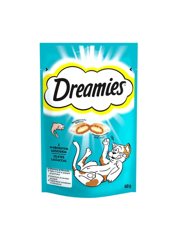 Лакомство Dreamies подушечки с лососем для кошек 60 г