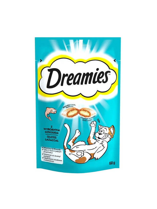 Лакомство Dreamies подушечки с лососем для кошек 60 г