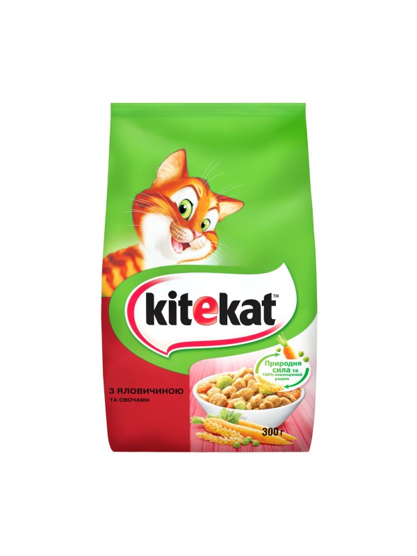 Kitekat для котів з яловичиною та овочами 300 г