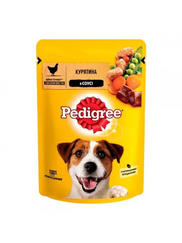 Pedigree Сhicken пауч для собак з куркою та овочами в соусі 24*100 г