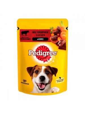 Pedigree Сhicken пауч для собак с говядиной и ягненком в соусе 24*100 г
