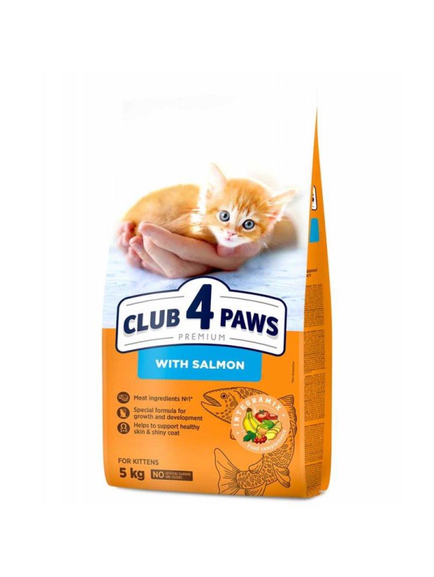 Клуб 4 Лапы Premium Kitten Salmon для котят с лососем 5 кг
