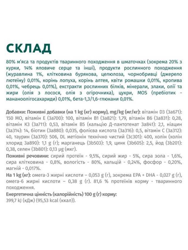 Optimeal Beef Cranberry in Jelly 100г влажный корм для собак с говядиной и клюквой в желе