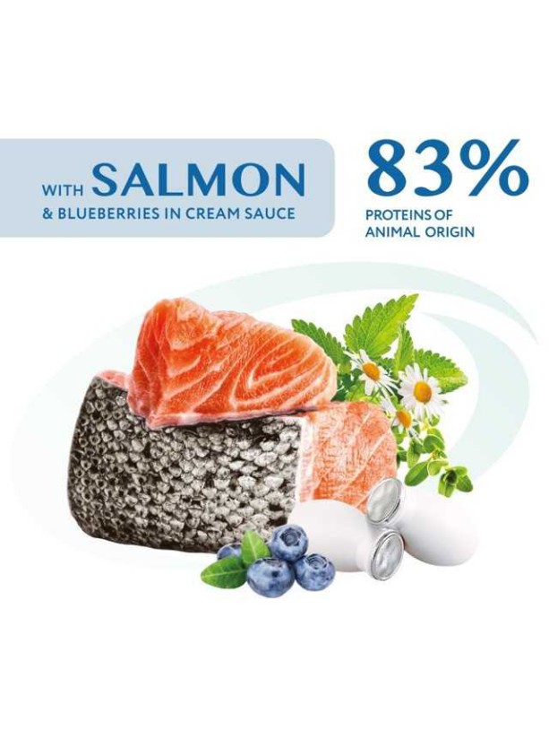 Optimeal Adult Dogs Salmon & Blueberries in cream sauce 100г влажный корм для собак с лососем