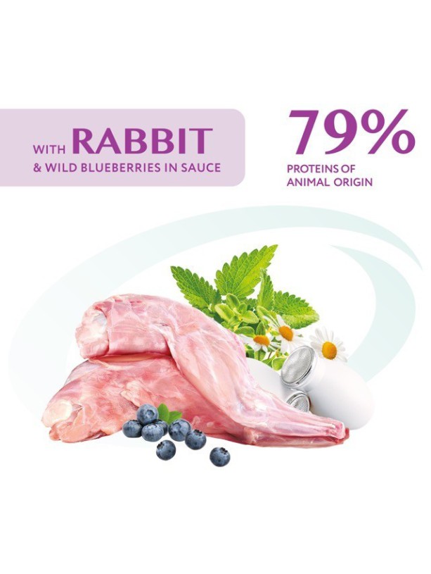 Optimeal Dog Rabbit Wild Blueberries in Sauce 12x100г влажный корм для собак с кроликом
