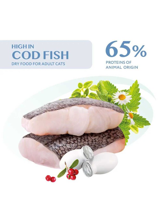 Optimeal Adult Cat Cod Fish 1.5 кг сухой корм для кошек со вкусом трески