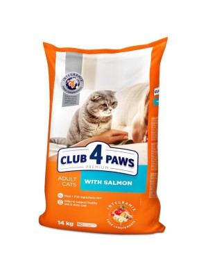 Клуб 4 Лапы Premium Salmon 14 кг сухой корм для кошек с лососем