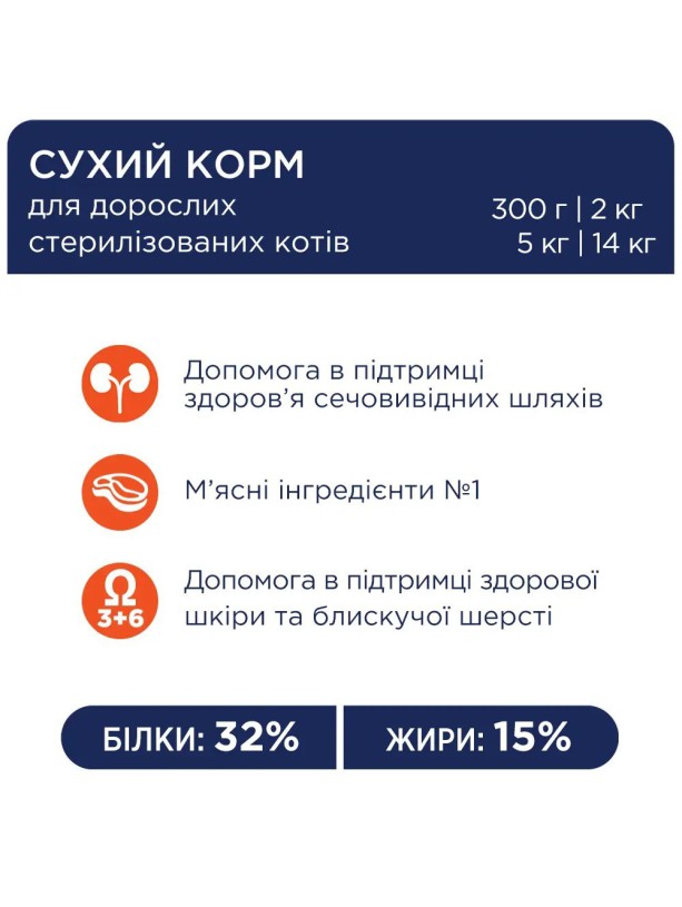 Клуб 4 Лапы Premium Sterilised 2 кг сухой корм для стерилизованных кошек с курицей
