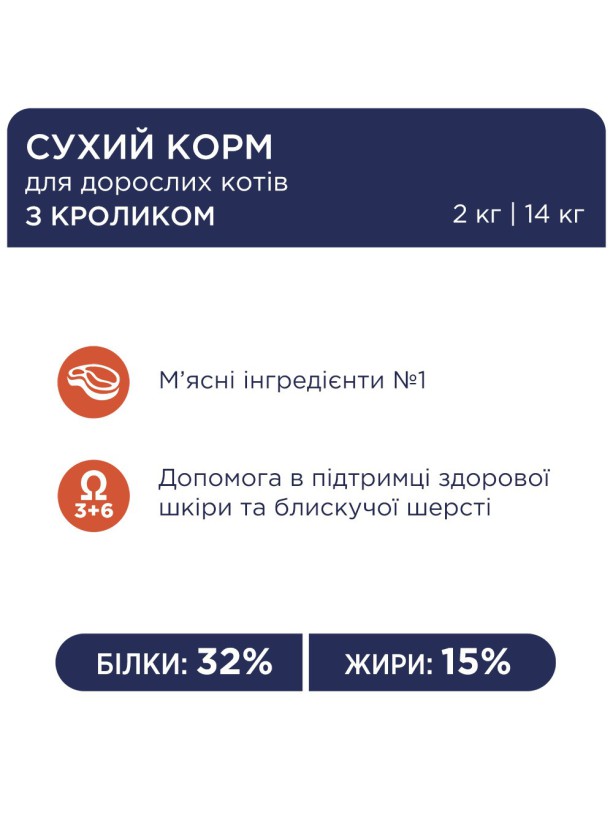 Клуб 4 Лапы Premium Rabbit 2 кг для кошек с кроликом