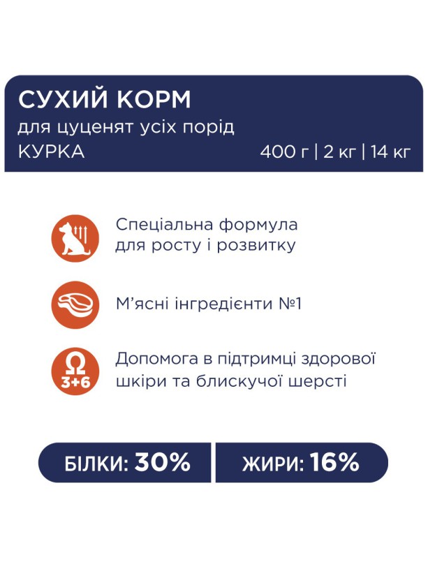Клуб 4 Лапы Premium Puppies All Breeds для щенков с курицей 400 г