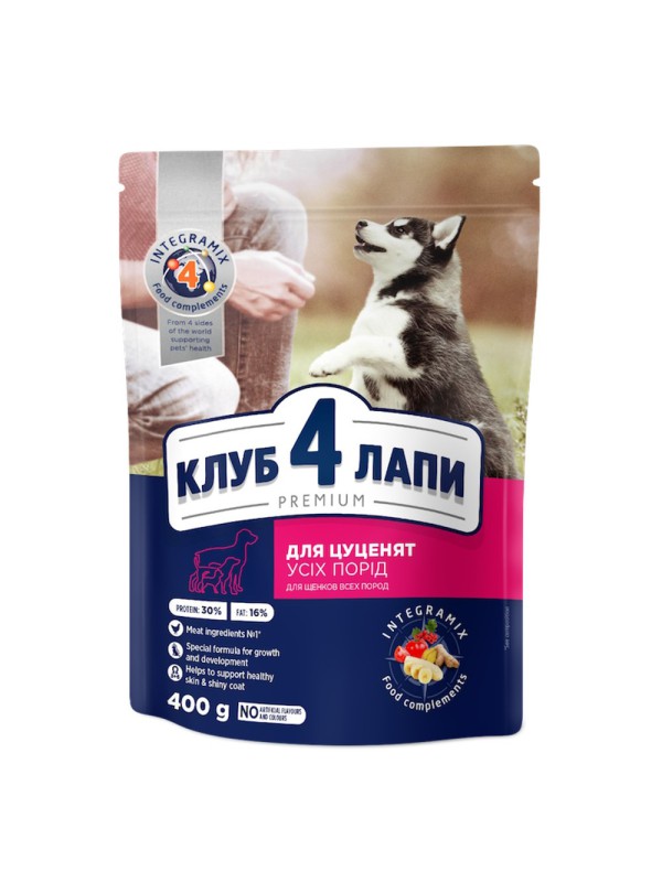 Клуб 4 Лапы Premium Puppies All Breeds для щенков с курицей 400 г