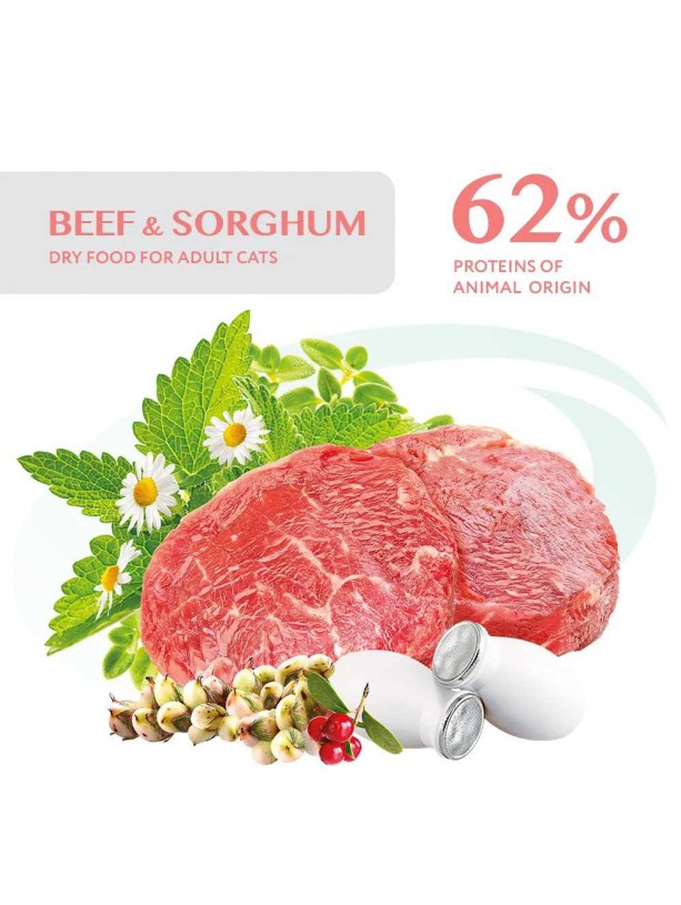 Optimeal Adult Cat Sterilised Beef & Sorghum 1.5 кг сухой корм с говядиной и сорго для стерилизованных кошек
