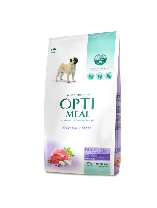 Optimeal Adult Small 12 кг сухой корм для собак малых пород с уткой
