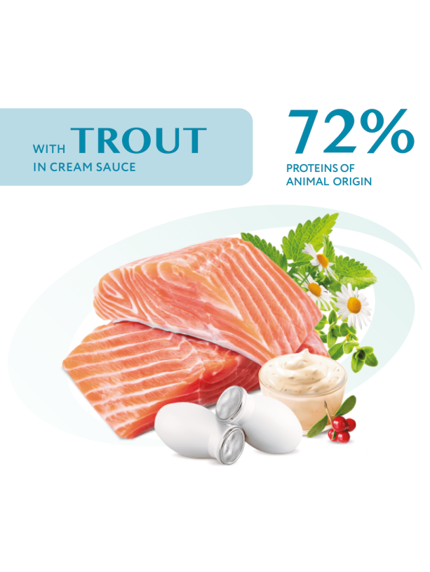 Optimeal Cats Trout Cream Sause 12х85 г влажный корм с форелью в кремовом соусе для кошек