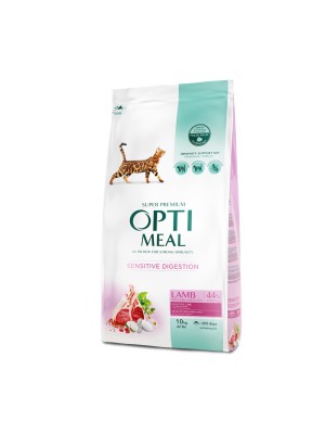 Optimeal Lamb Sensitive для кошек с чувствительным пищеварением, с ягненком 10 кг