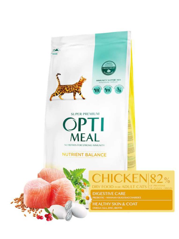 Optimeal Cat Chicken 4 кг сухой корм для кошек с мясом курицы