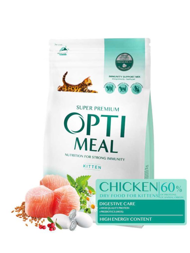 Optimeal Kittens Chicken 4 кг сухой корм для котят с курицей