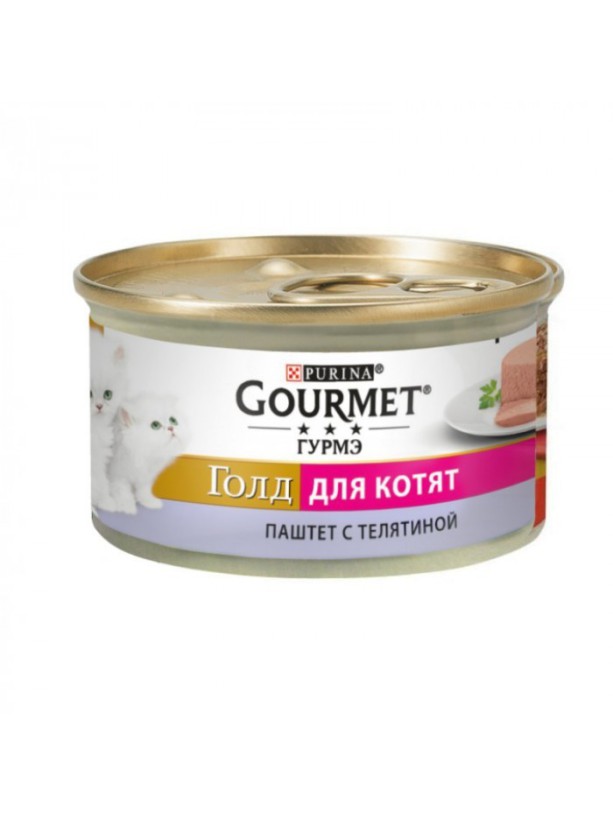 Gourmet Gold 24x85 г влажный корм для котят паштет с телятиной