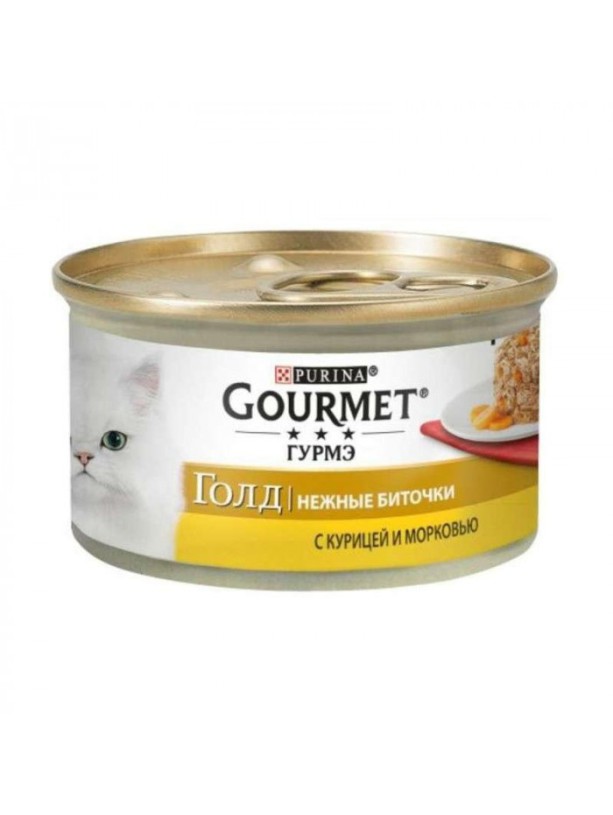 Gourmet Gold 24х85 г влажный корм Нежные биточки с курицей и морковью