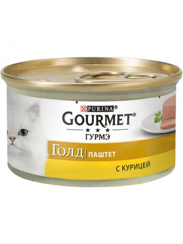 Gourmet Gold 24x85 г вологий корм для котів паштет з куркою