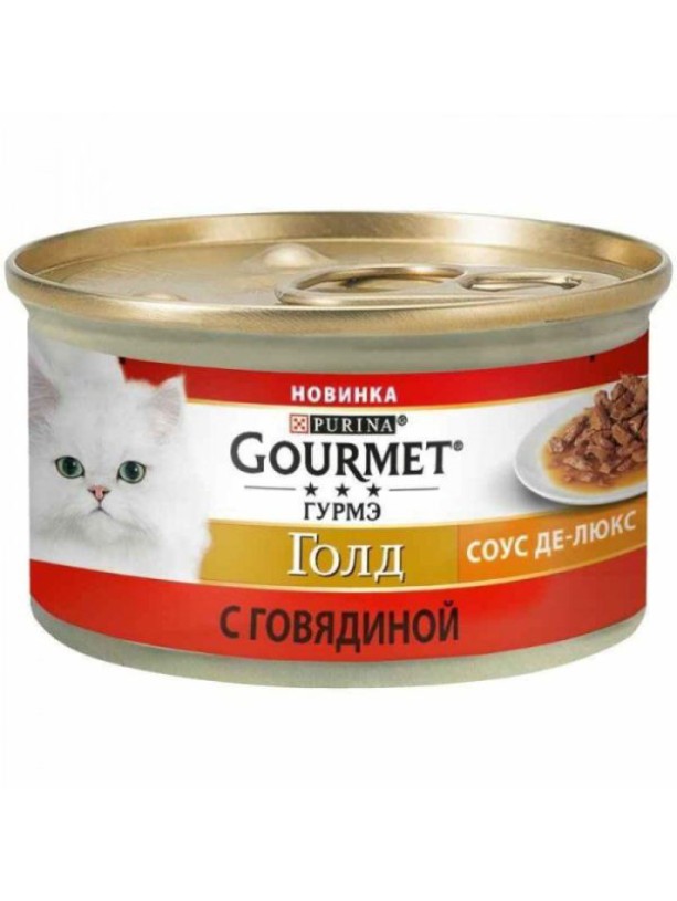 Gourmet Gold 24x85 г влажный корм Кусочки для кошек с говядиной в соусе