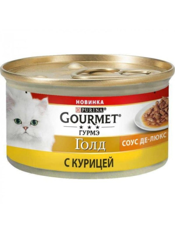 Gourmet Gold 24x85 г влажный корм Кусочки в соусе для кошек с курицей