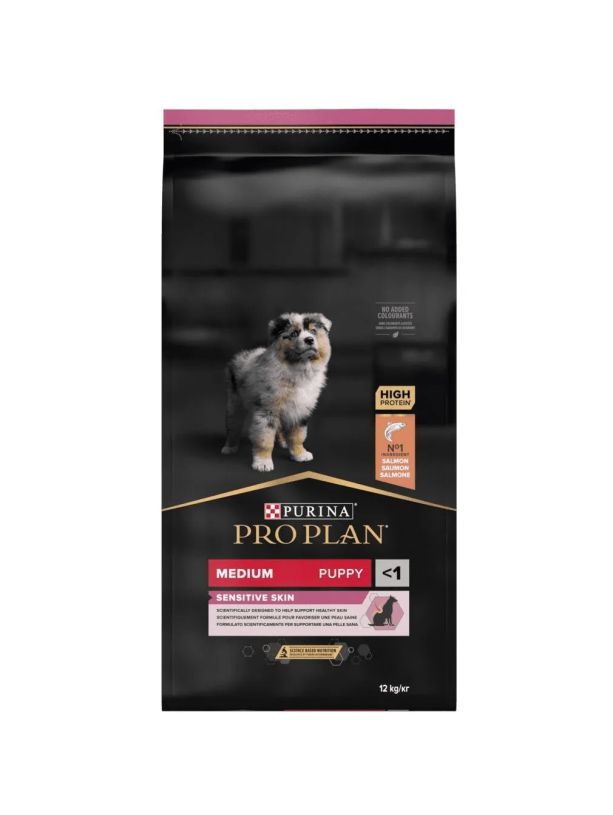Purina Pro Plan Puppy Medium Sensitive Salmon 12 кг сухий корм для цуценят середніх порід з лососем