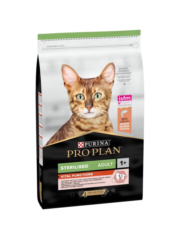 Purina Pro Plan Cat Sterilised Vital Functions Salmon 10 кг сухий корм для стерилізованих котів з лососем