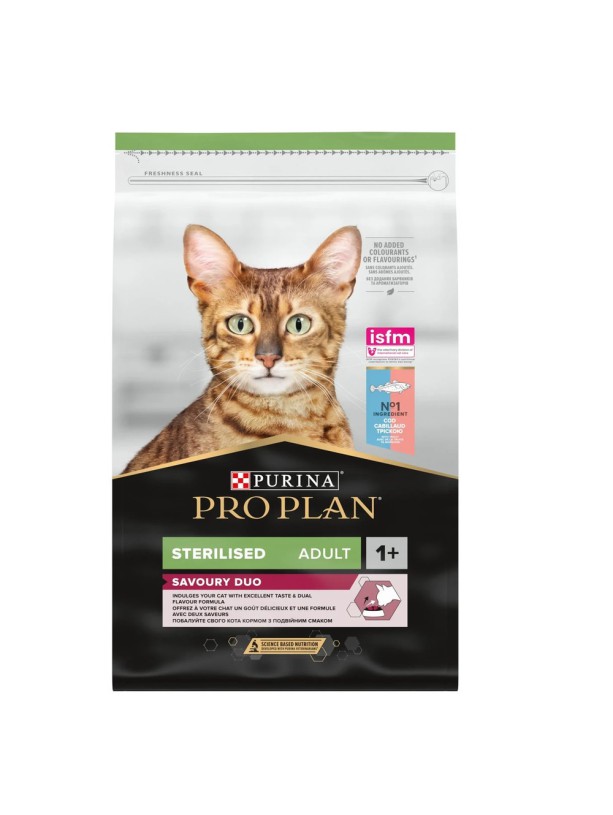 Purina Pro Plan Cat Sterilised Savoury Duo Cod & Trout 1.5 кг сухий корм для стерилізованих котів з тріскою і фореллю