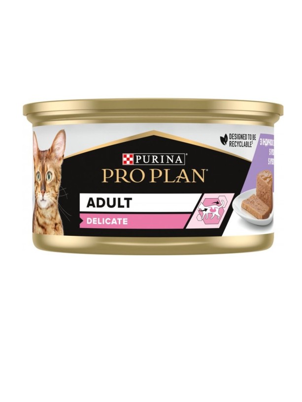 Purina Pro Plan Delicate Turkey 24х85 г паштет для кошек с индейкой