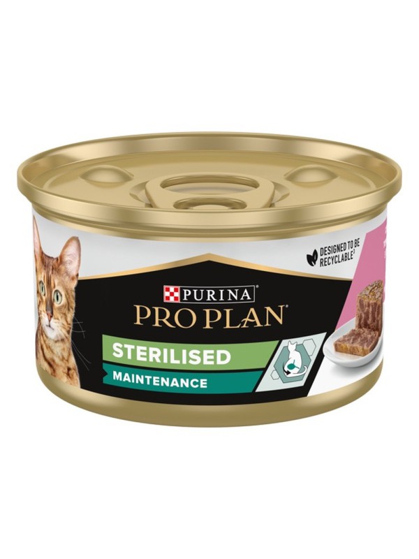 Purina Pro Plan Adult Sterilised Salmon 24х85 г паштет для стерилизованных кошек с тунцом и лососем