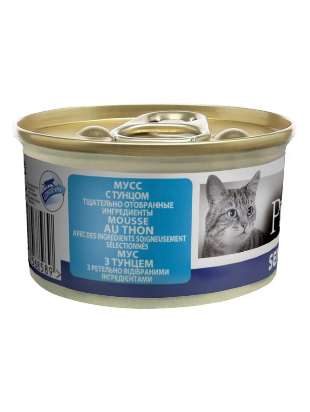 Purina Pro Plan Senior 7+ Longevis мусс с тунцом для пожилых кошек 24*85 г