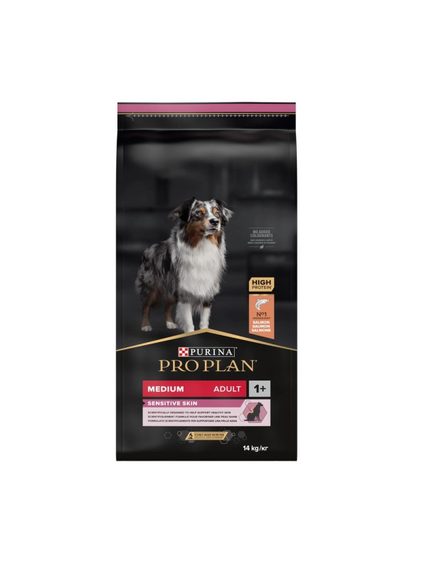 Purina Pro Plan Dog Adult Medium Sensitive Skin Salmon 14 кг сухий корм для собак середніх порід з лососем
