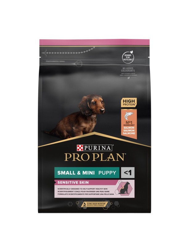 Purina Pro Plan Puppy Small & Mini Sensitive Skin Salmon 3кг сухой корм для щенков мелких пород с лососем