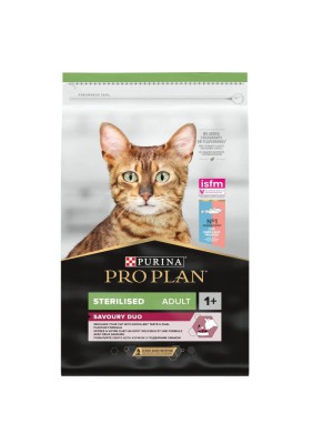 Purina Pro Plan Cat Sterilised Savoury Duo Сod & Тrout 3 кг сухой корм для стерилизованных кошек с треской
