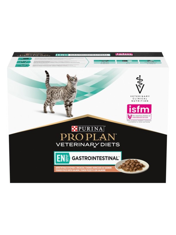 Purina Veterinary Diets EN Gastrointestinal Salmon Feline 80 г влажный корм для кошек в подливке с лососем