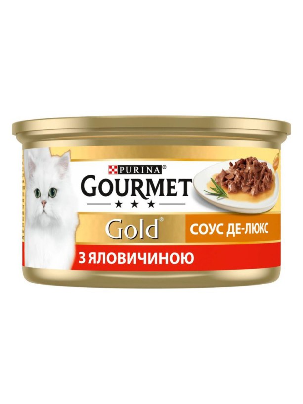 Gourmet Gold 24x85 г влажный корм Кусочки для кошек с говядиной в соусе