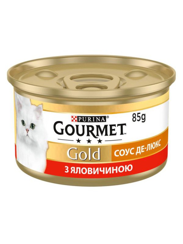 Gourmet Gold 24x85 г влажный корм Кусочки для кошек с говядиной в соусе