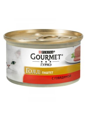 Gourmet Gold для кошек паштет с говядиной 24x85 г