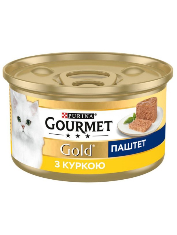 Gourmet Gold 24x85 г вологий корм для котів паштет з куркою