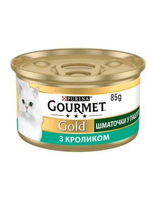 Gourmet Gold 24x85 г влажный корм для кошек Кусочки в паштете с кроликом