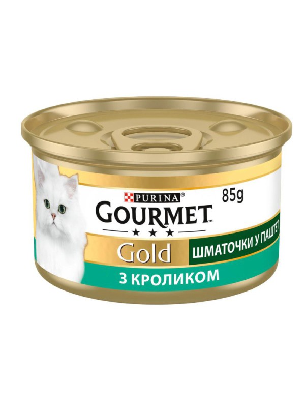 Gourmet Gold 24x85 г влажный корм для кошек Кусочки в паштете с кроликом