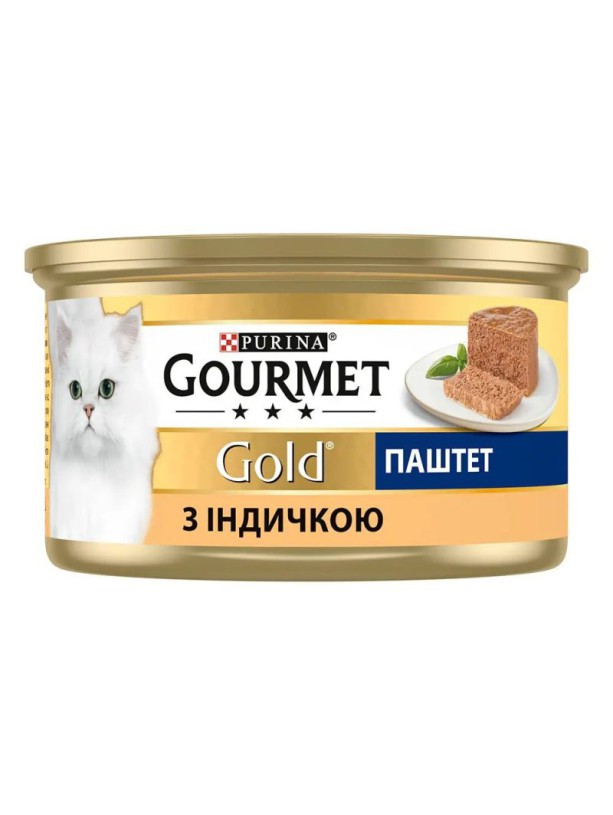 Gourmet Gold 24x85 г влажный для кошек паштет с индейкой