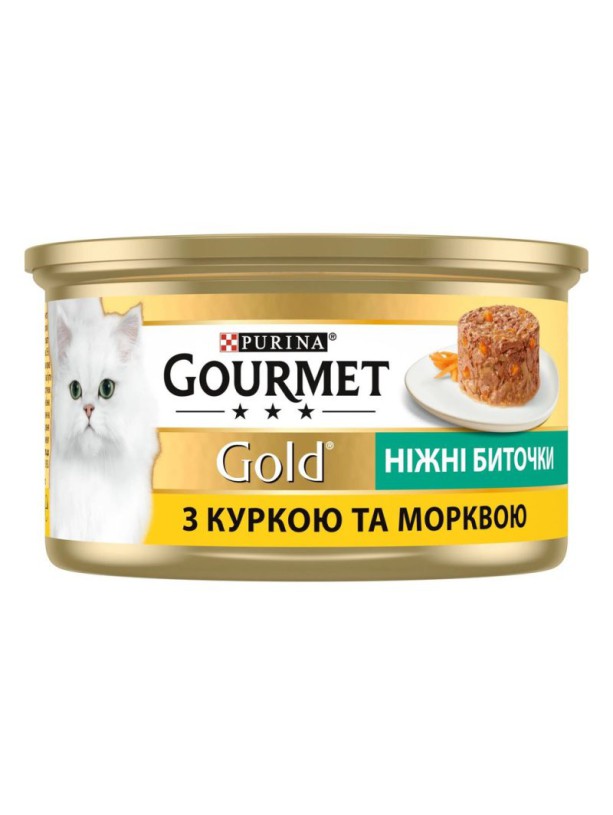 Gourmet Gold 24х85 г влажный корм Нежные биточки с курицей и морковью