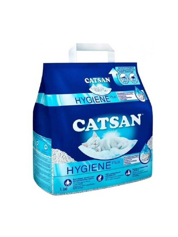 Наповнювач глиняний Catsan Hygiene Plus для котячого туалету 5 л