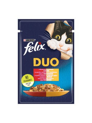 Felix Fantastic Duo 26*85 г влажный корм для кошек с говядиной и птицей