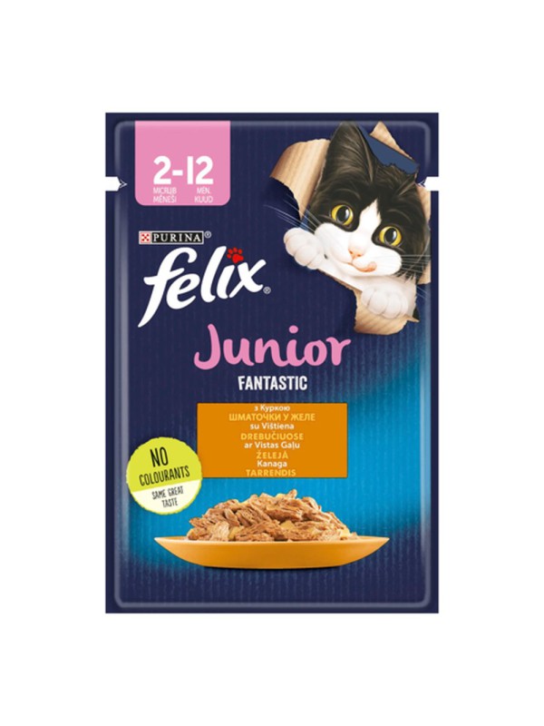 Felix Fantastic Junior 26*85 г влажный корм для кошек с курицей