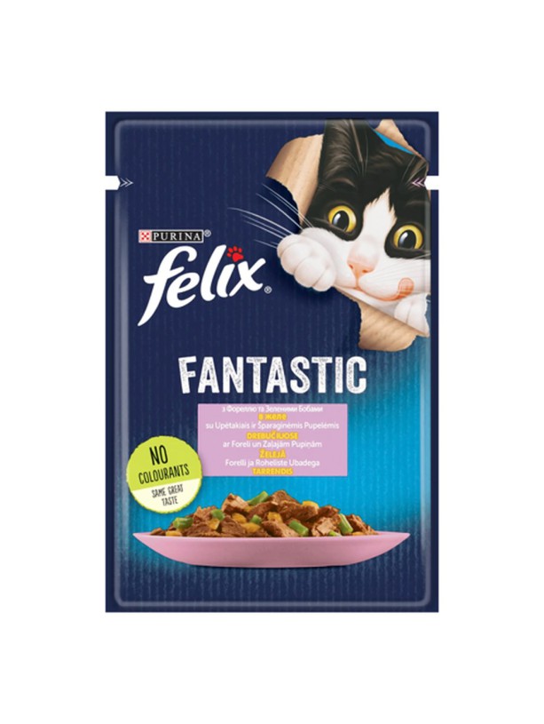 Felix Fantastic 26*85 г влажный корм для кошек с форелью и зелеными бобами